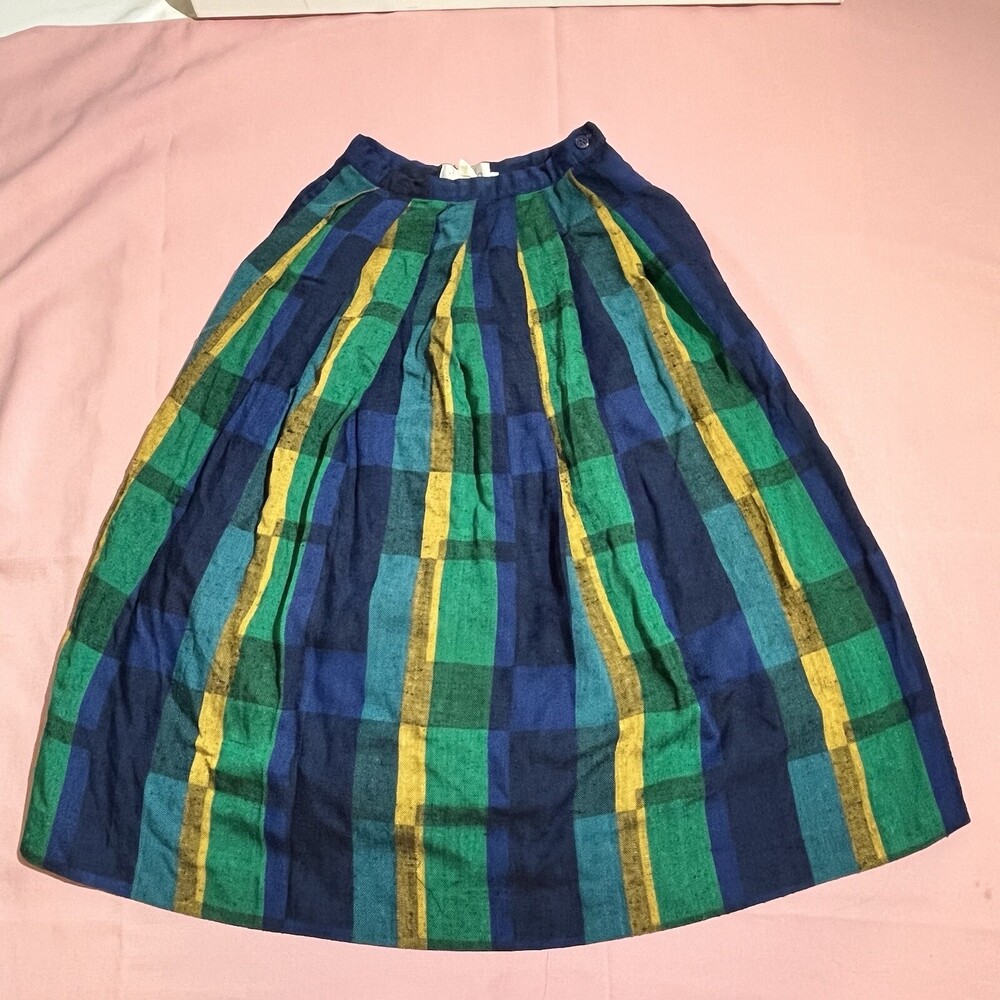 Rafaella Womens Skirt Wool Tartan Plaid Vintage Academia Teacher Size XXS